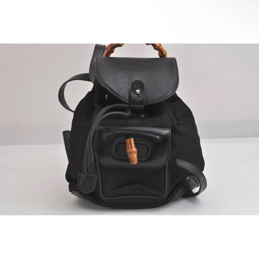 Gucci Black Backpack with Bamboo Handle Mini - Picture 2 of 10